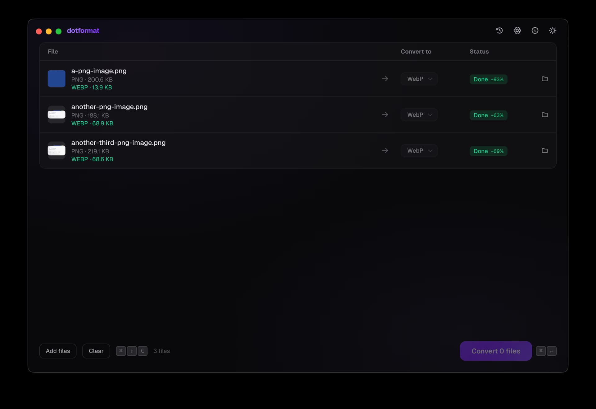 dotformat dark theme — converted